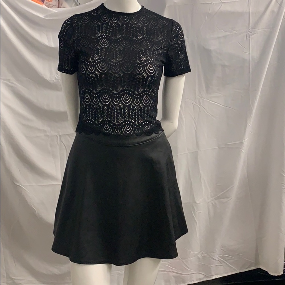 Faux leather skirt